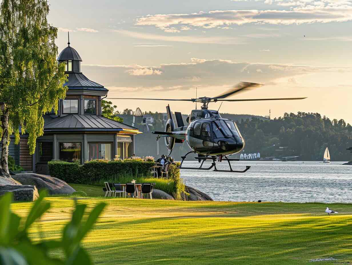 helikoptertur med skärgårdslunch