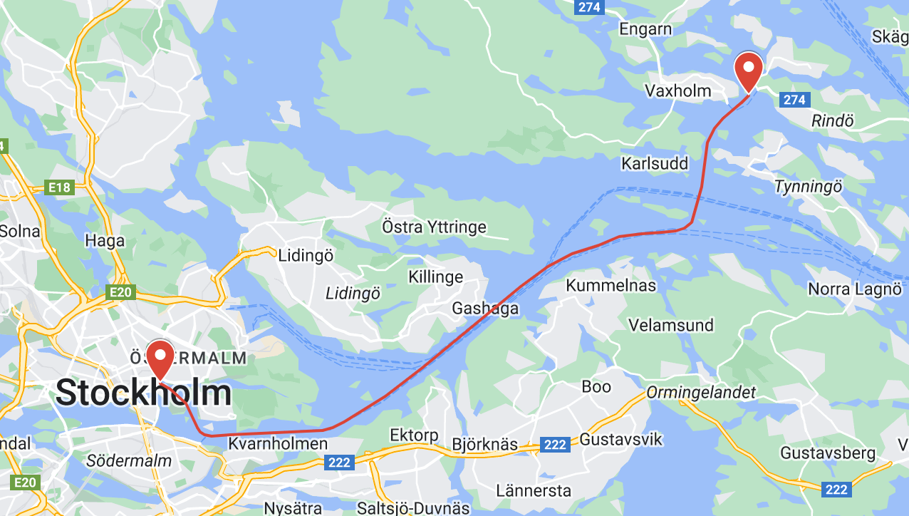 Räkkryssning Stockholm - karta