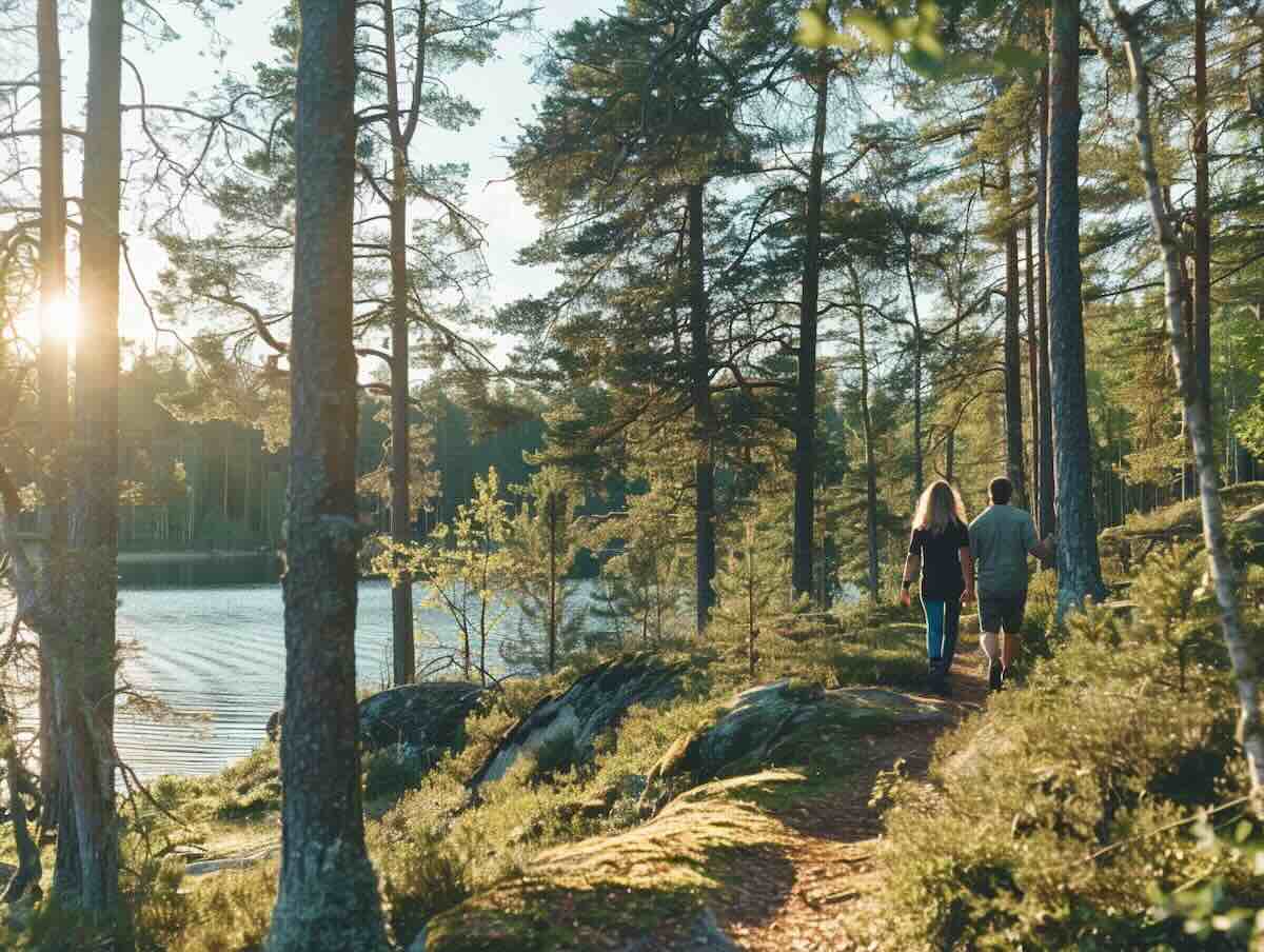 två personer som vandrar Sörmlandsleden