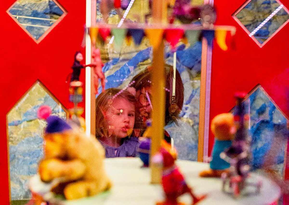 Barn på utställning på Stockholm Toy Museum
